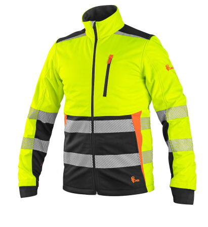 hochsichtbare Warnschutz Softshelljacke HI-VIZ wasserabweisend 5000 mm, atmungsaktiv