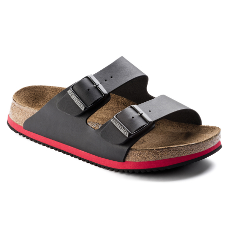 Birkenstock Arizona schwarz rot Superlaufsohle