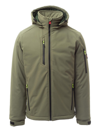 wattierte Winter Softshelljacke Stretch CREEK PAD, wind- und wasserdicht atmungsaktiv, military