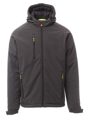 wattierte Winter Softshelljacke GALE PAD, wind- und wasserdicht atmungsaktiv, anthrazit