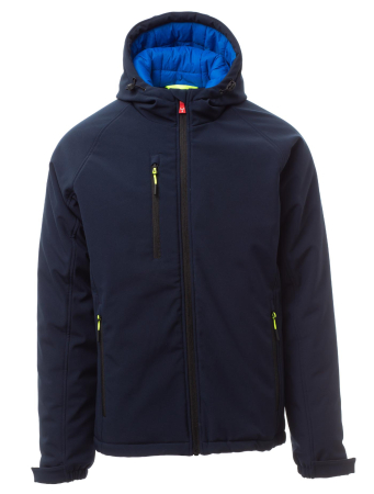 wattierte Winter Softshelljacke GALE PAD, wind- und wasserdicht atmungsaktiv, marine