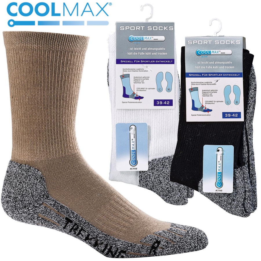 COOLMAX- mit hohem angenehmes besonders für Fußklima COOLMAX-AnteilSocken ein
